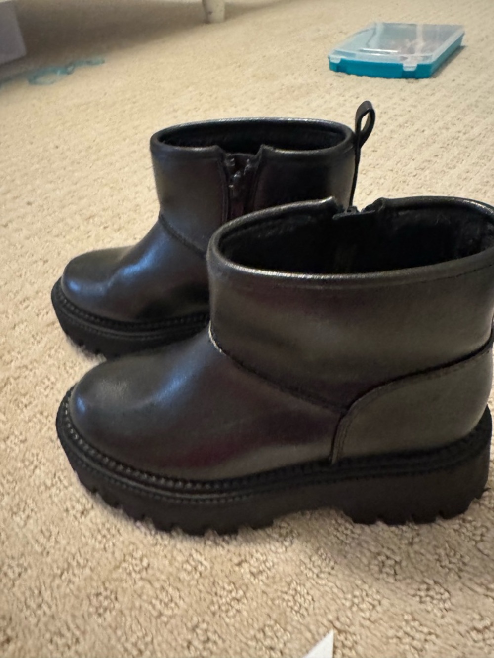 Dolce Vita Black Kids Ankle Boots with Chunky Sole